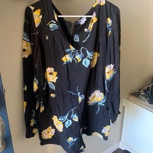 Floral long sleeve romper